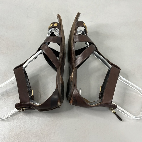 Miu Miu Flat Caged Studded Leather Gladiator Sandals - Picture 7 of 10